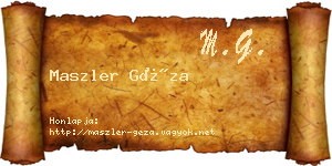 Maszler Géza névjegykártya