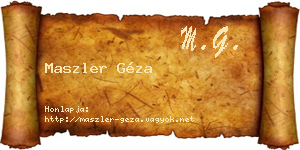 Maszler Géza névjegykártya
