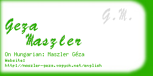 geza maszler business card