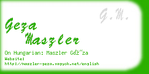 geza maszler business card